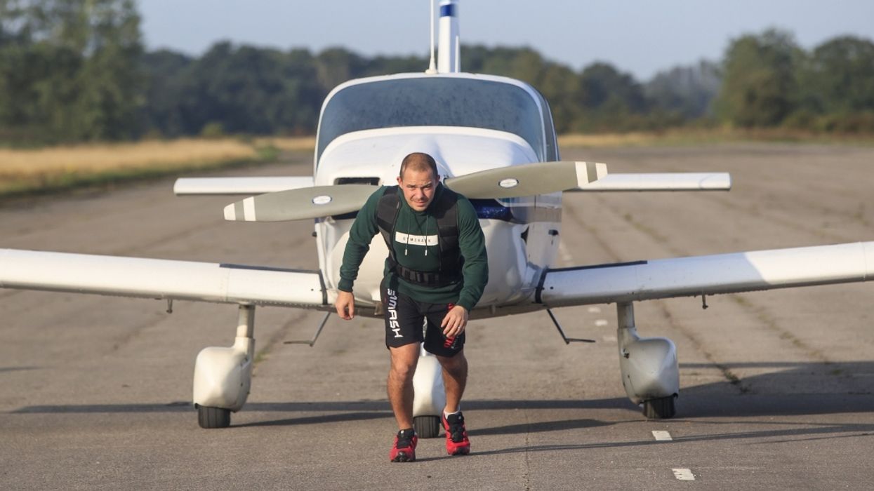 Kickboxer Completes Impressive Full Marathon For Charity In Just 24 Hours While Pulling An Airplane