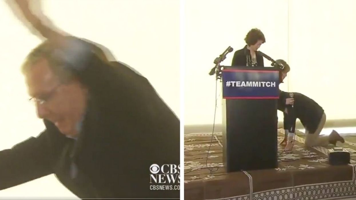 Awkward Video Of Mitch McConnell Taking A Tumble Resurfaces On Twitter After He Immediately Politicizes RBG's Death
