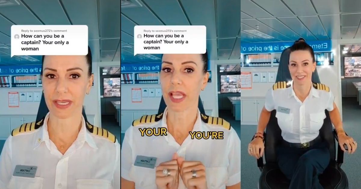 Cruise Ship Captain Becomes Instant Legend After Clapping Back At Sexist Troll Who Questioned Her Rank