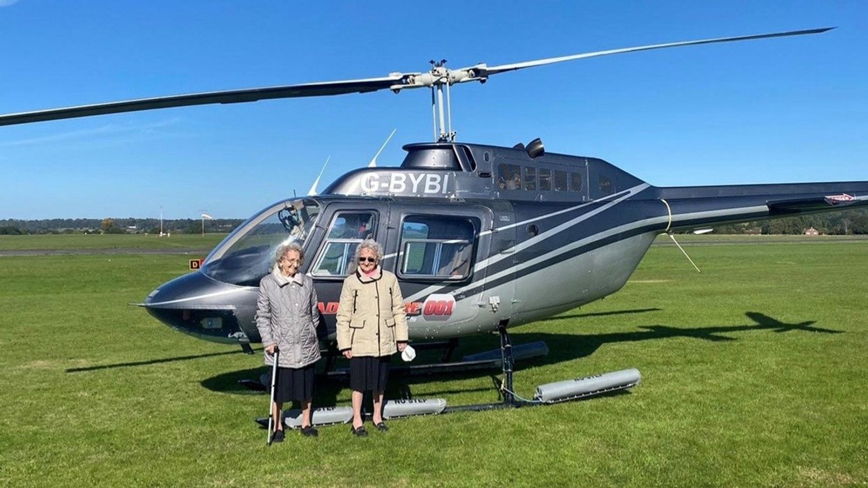 Saucy 96-Year-Old Twins Who Said 'Lots Of Sex' Is Key To Longevity Take A Ride In A Helicopter