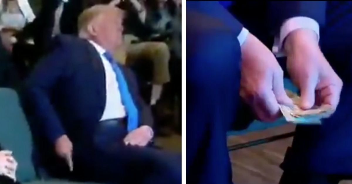 Trump Dragged After Making A Big Show Of Dropping Cash Into A Las Vegas Church's Collection Plate
