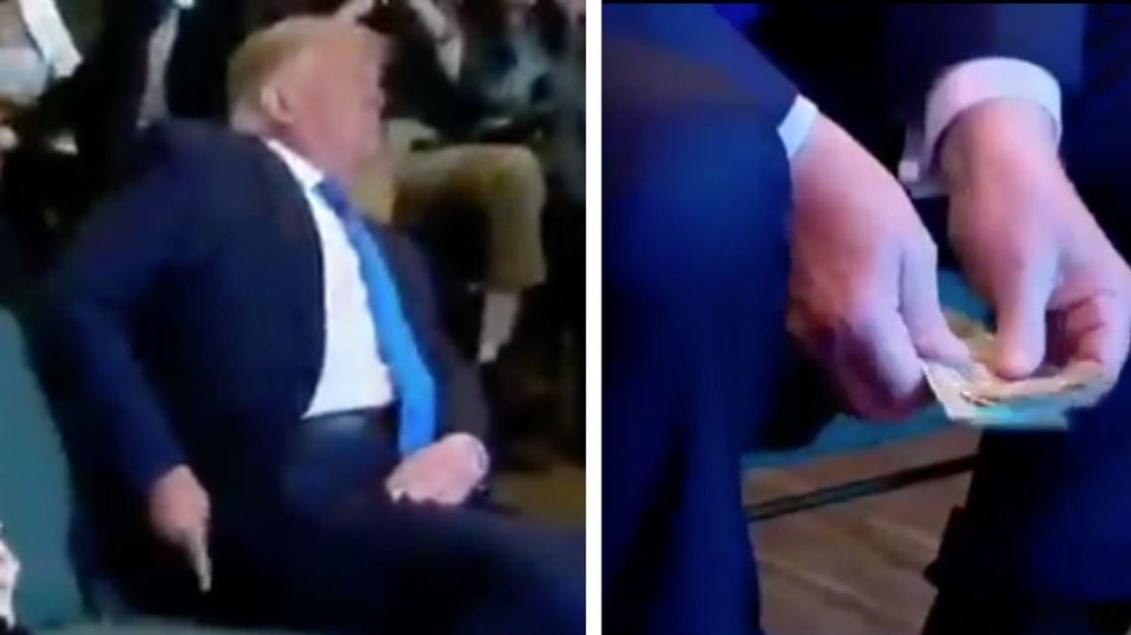 Trump Dragged After Making A Big Show Of Dropping Cash Into A Las Vegas Church's Collection Plate
