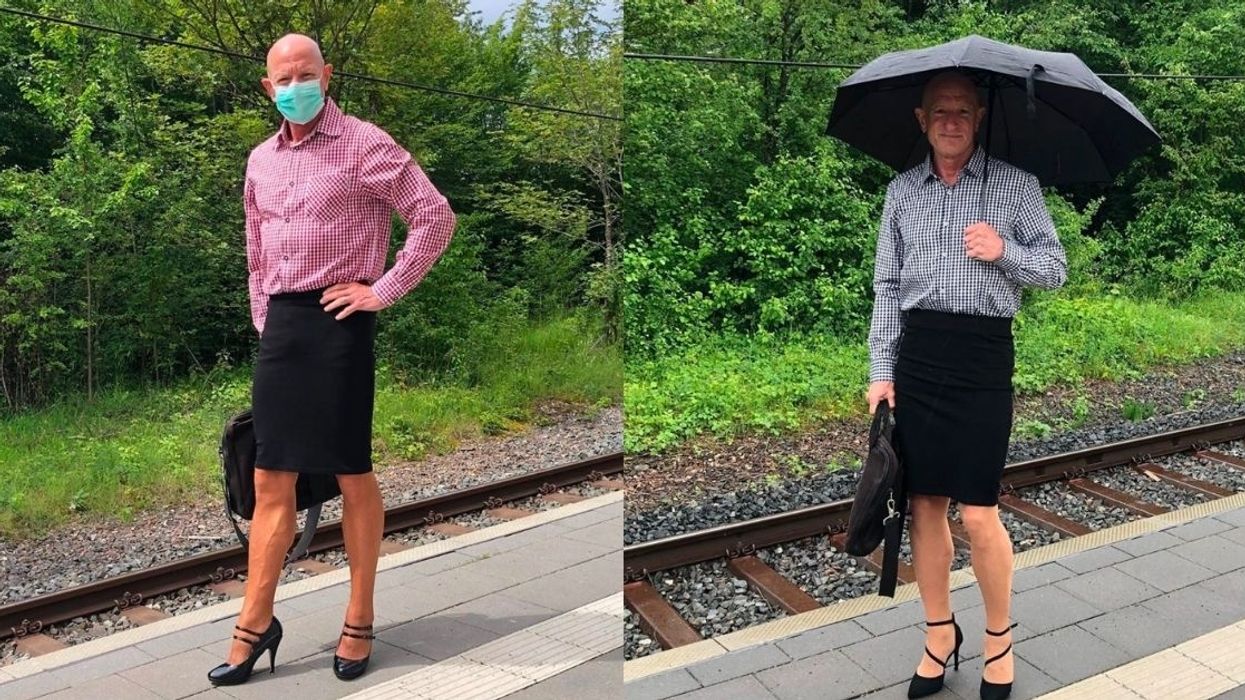 'Straight, Happily Married' Dad Of Three Wears A Skirt And Heels To Work To Make A Powerful Statement