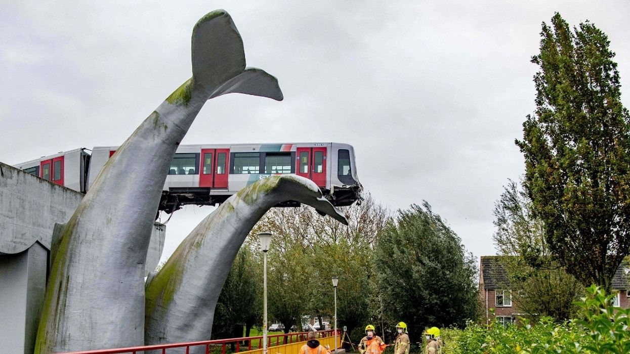 Sculpture Of A Whale's Tail Miraculously Saves Dutch Train From Plummeting Off Elevated Tracks