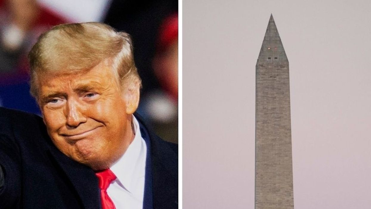 Trump Campaign Roasted for Horribly Photoshopped Pic of Washington Monument 'Demolition' Under Biden