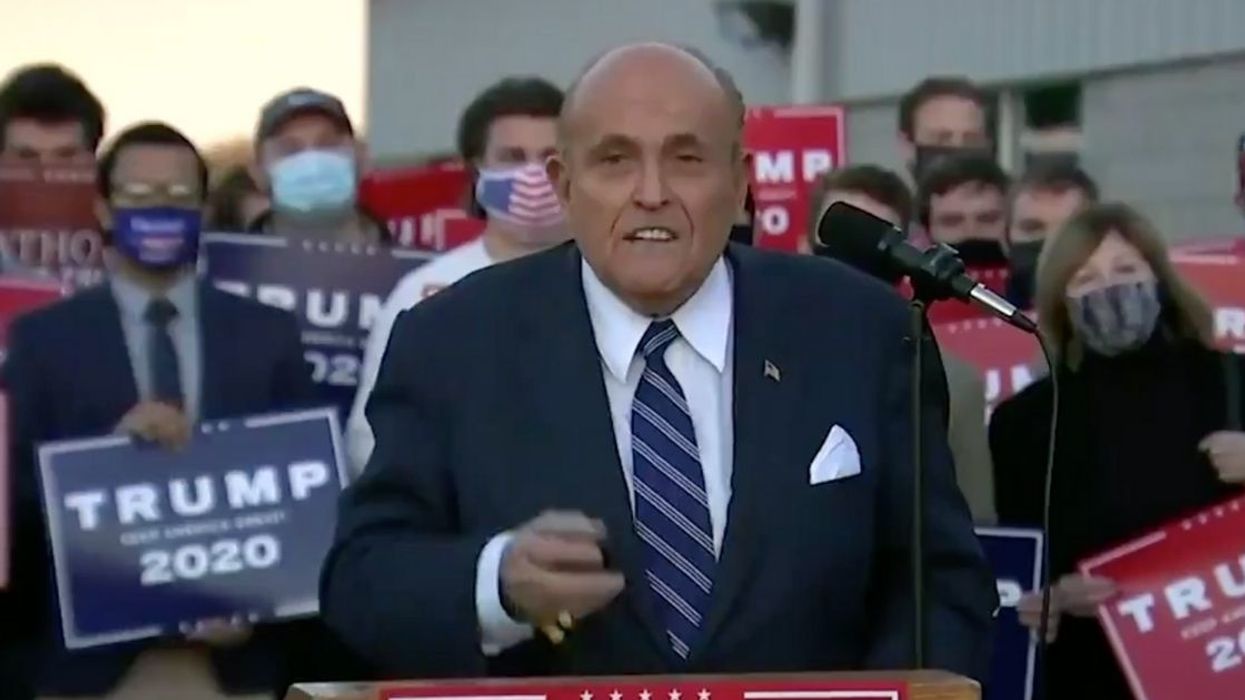 Rudy Giuliani Asked 'Do You Think We're Stupid?' At Vote Protest—And People Answered Honestly