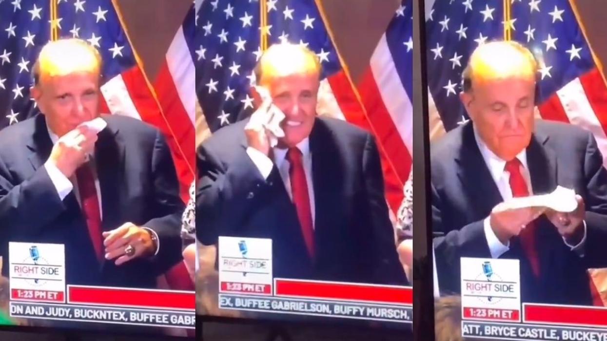 Rudy Giuliani Grosses Out Internet After Using Same Cloth To Blow His Nose And Wipe His Face