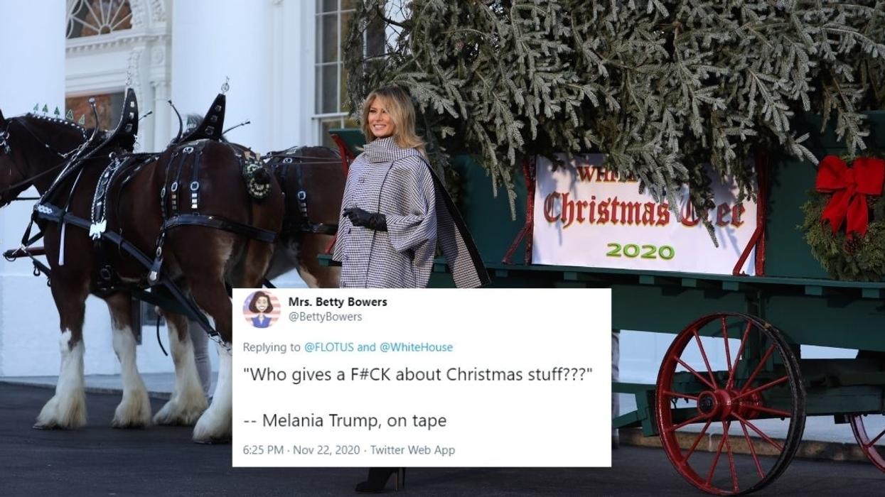 Melania Suddenly Seems To 'Give A F**k About Christmas' With Tweet Celebrating The Arrival Of The White House Tree
