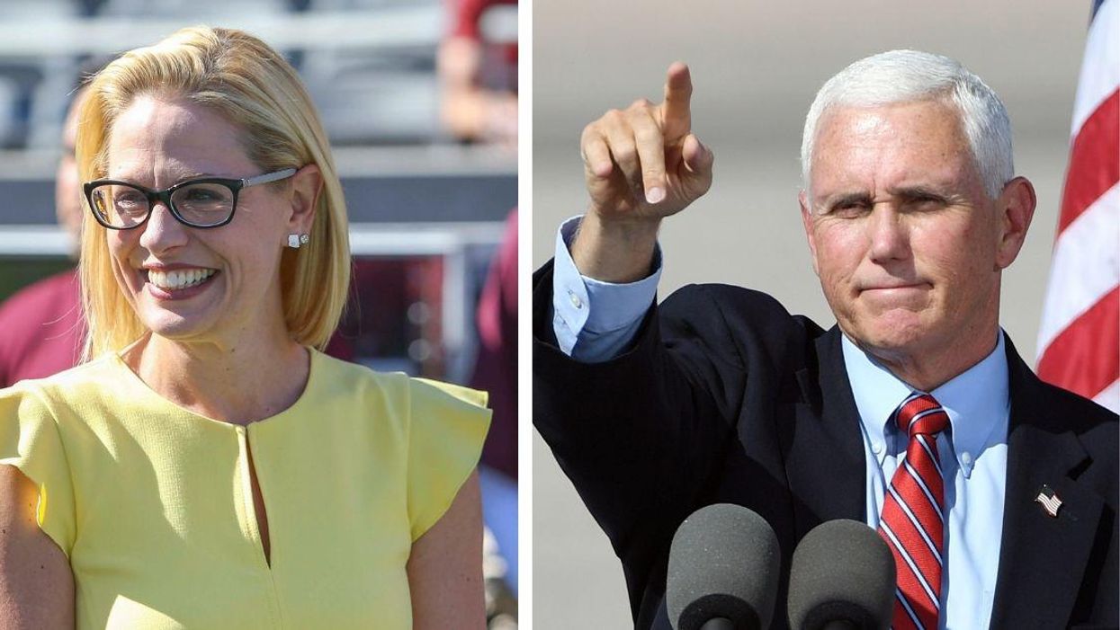 Bisexual Senator Kyrsten Sinema Just Epically Trolled Mike Pence At Mark Kelly's Swearing-In Ceremony