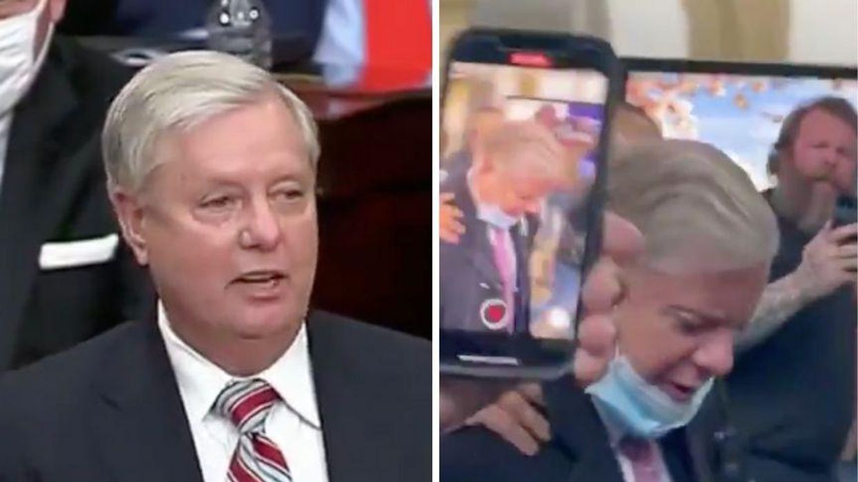 Videos Emerge of Trump Supporters Heckling Lindsey Graham at the Airport and Everyone Has the Same Response