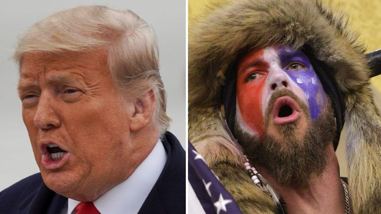 'QAnon Shaman' Hilariously Throws Trump Under the Bus With Pardon Request