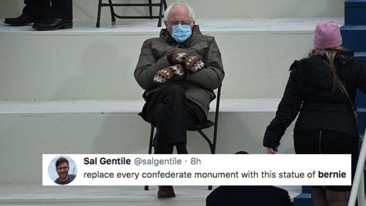 Bernie Becomes An Entire Mood With His Very 'Grandpa Headed To The Post Office' Inauguration Vibes