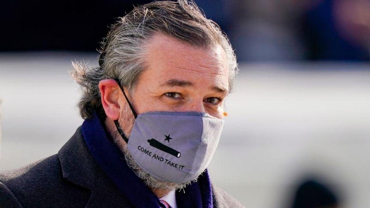 NRA Praises Ted Cruz for Wearing Tone Deaf 'Come and Take It' Mask to Biden's Inauguration and the Internet Pounced