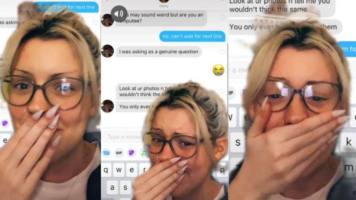 Woman Stunned After Guy On Dating App Asks If She's An Amputee Due To Her Profile Photos