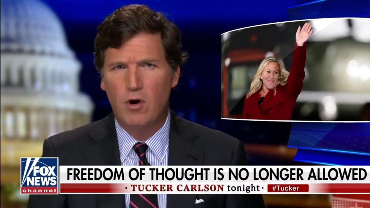 Tucker Carlson Slammed For Suggesting QAnon Congresswoman Only Targeted For Having 'Bad Opinions'