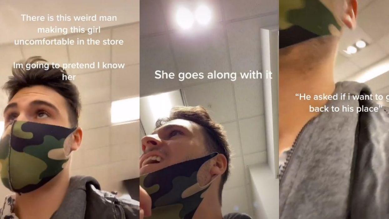 Guy Pretends To Know Woman To Save Her From Potentially Dangerous Situation In Viral Video