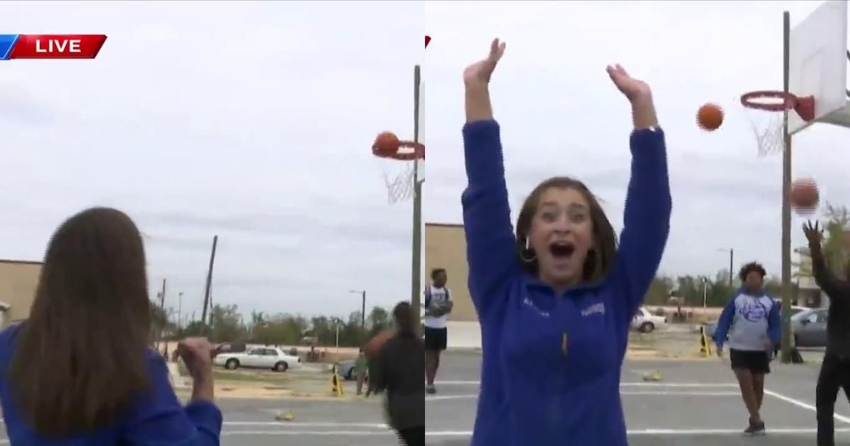 Reporter's Celebratory Basketball Shot Fail Has March Madness Fans Everywhere Saying 'Same'