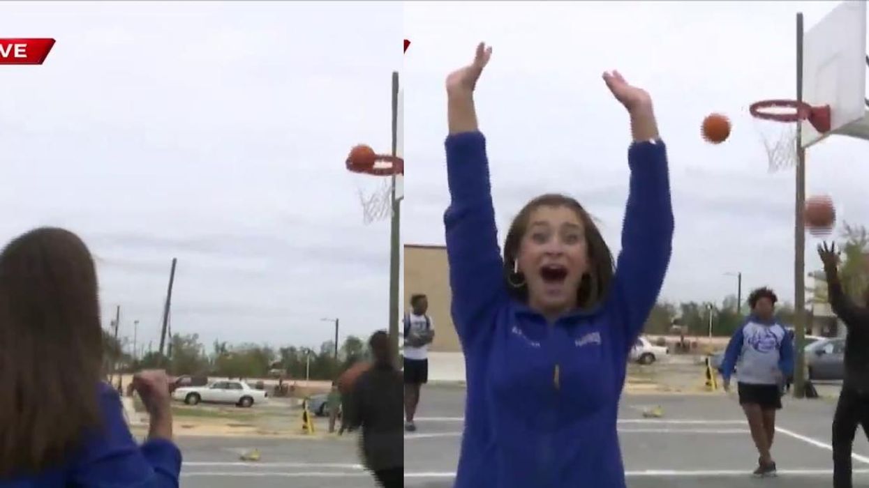 Reporter's Celebratory Basketball Shot Fail Has March Madness Fans Everywhere Saying 'Same'