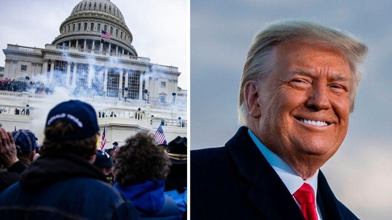 People Bring Receipts After Trump Claims Capitol Rioters Were 'Hugging and Kissing the Police'