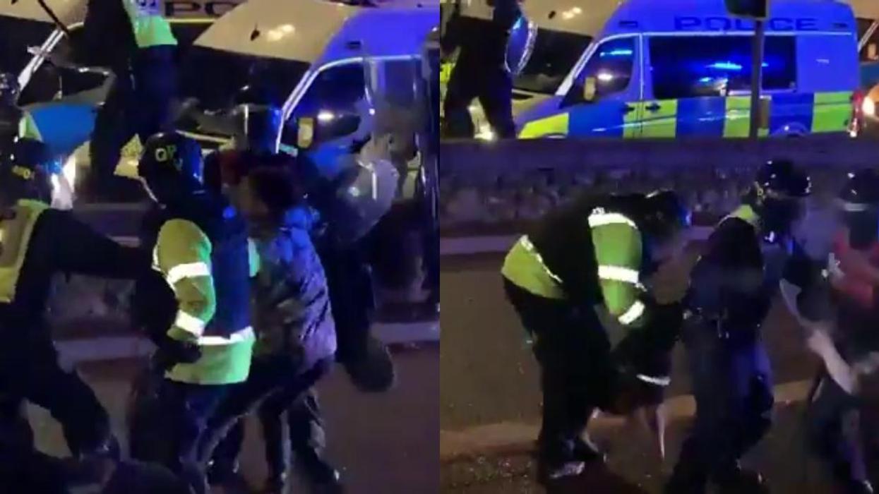 Police Dog Chomps Down On Cop Who Is Aggressively Brutalizing Protester In Viral Video