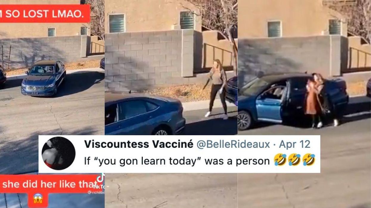 Woman Helps Driver Struggling To Parallel Park Her Car Only To Pull Hilariously Evil Move After