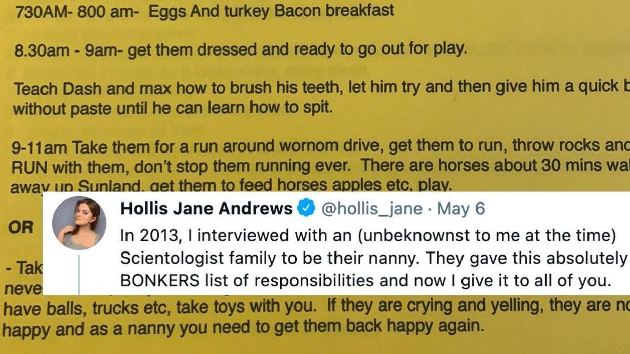 Scientologist Family's Bizarre List Of Responsibilities For 'Magical Nanny' Goes Viral—And It's A Doozy