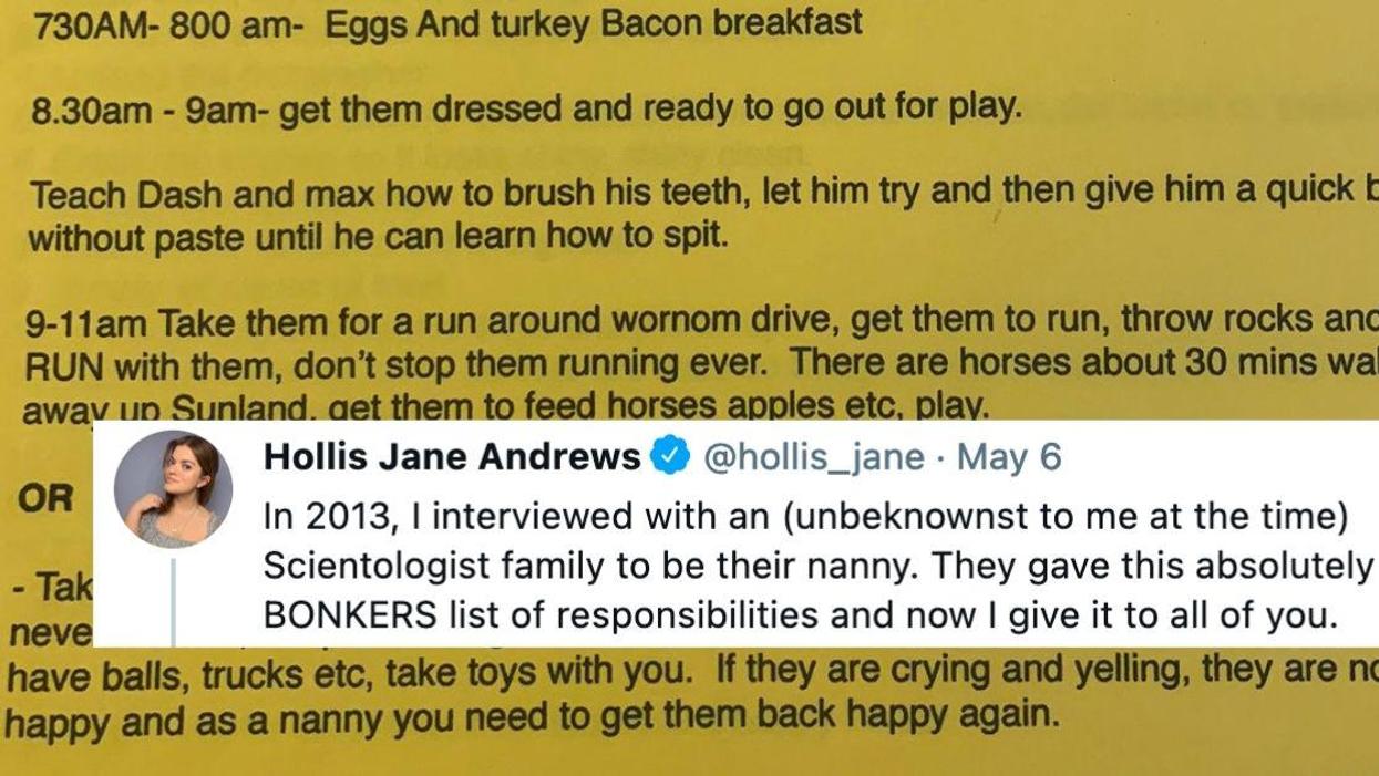 Scientologist Family's Bizarre List Of Responsibilities For 'Magical Nanny' Goes Viral—And It's A Doozy