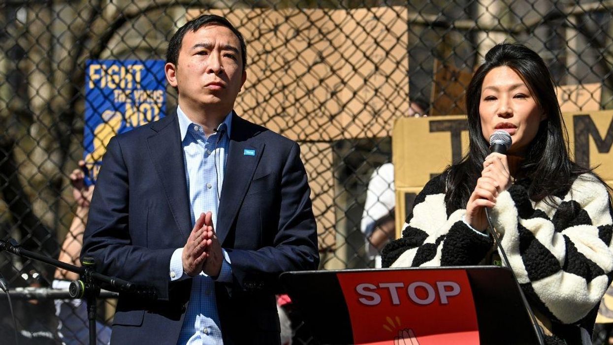 Andrew Yang's Wife Slams Cartoon Mocking Yang As A 'Tourist' In NYC For Its Racist Overtones