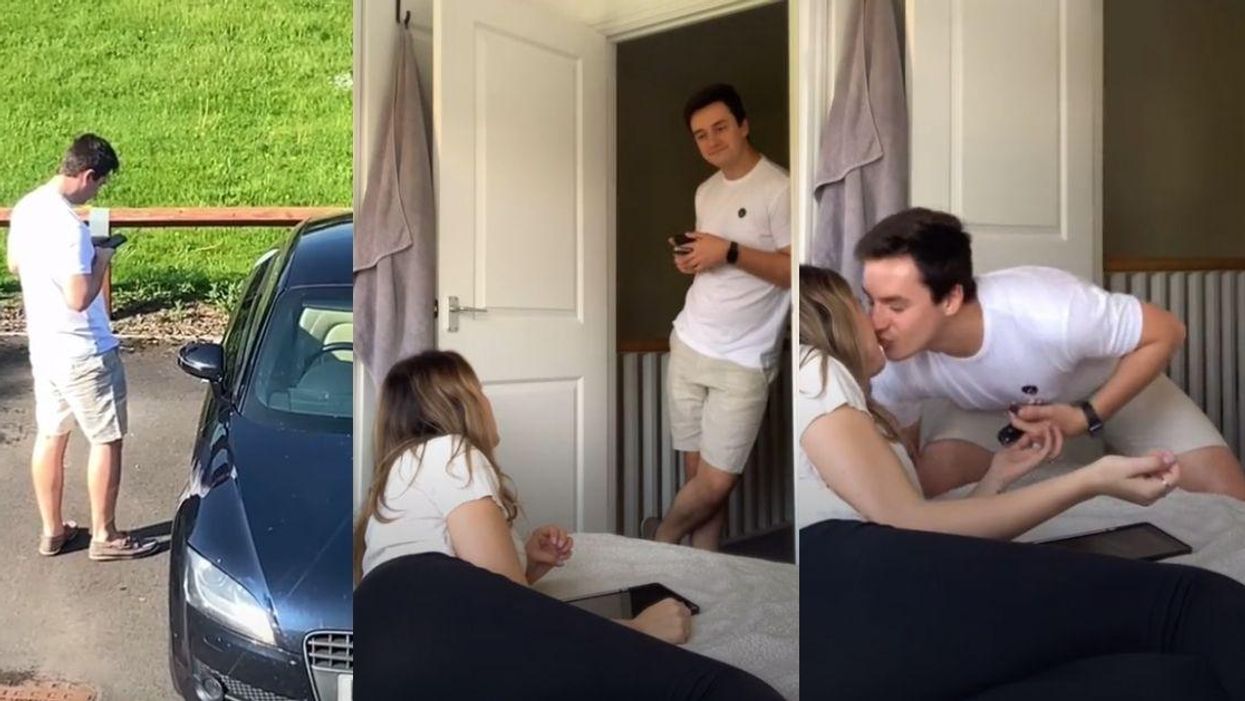 Guy Becomes Instant Legend With His Sweet Reaction To His Fiancée's 'Cheating' TikTok Prank