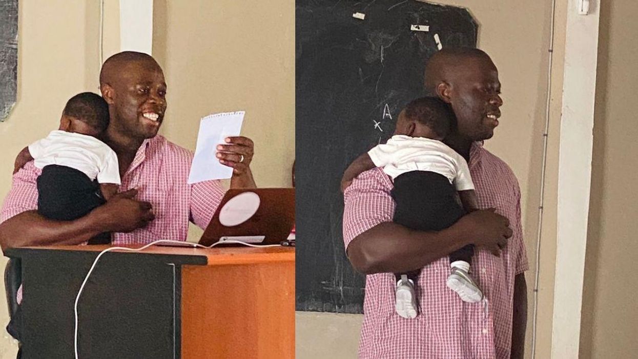 Professor Becomes Internet Hero After Helping Student Out By Cradling Her Baby During Class