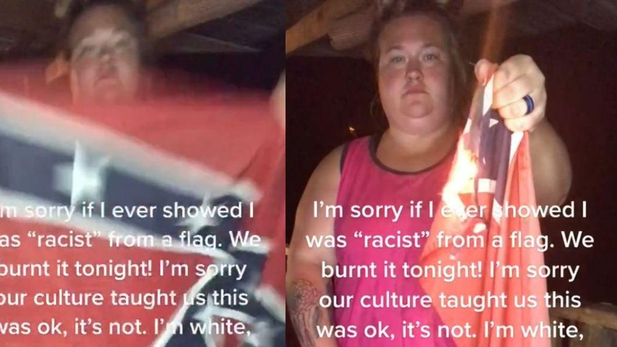 Southern Woman Takes A Stand And Apologizes While Burning Her Confederate Flag In Viral Video