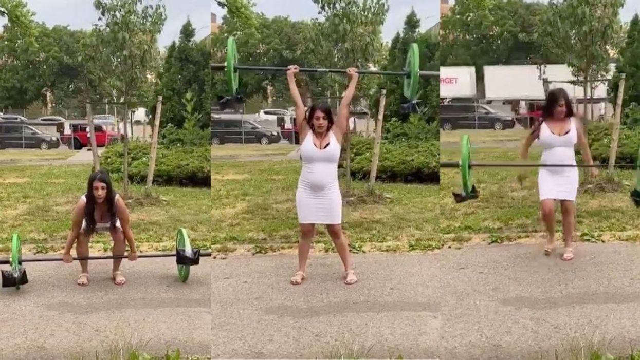 Mom-To-Be Shows Off Her Strength With Bizarre Weightlifting 'Gender' Reveal In Viral Video