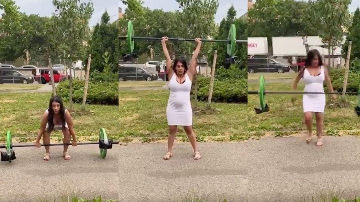 Mom-To-Be Shows Off Her Strength With Bizarre Weightlifting 'Gender' Reveal In Viral Video