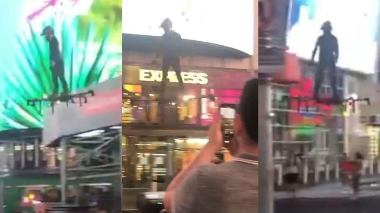 Viral Video Of Man Hoverboarding Above Times Square Looks Like Something Out Of A Marvel Movie