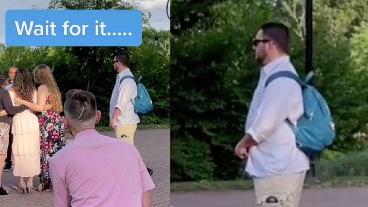 Woman's Husband Hilariously Drags Her Away From Proposal So She Doesn't Ruin It In Viral TikTok