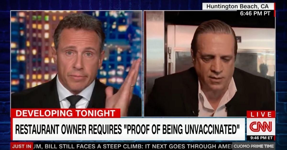 Chris Cuomo Unloads On Restaurant Owner Who Bans Vaxxed Patrons—'You Sound Like An Idiot'