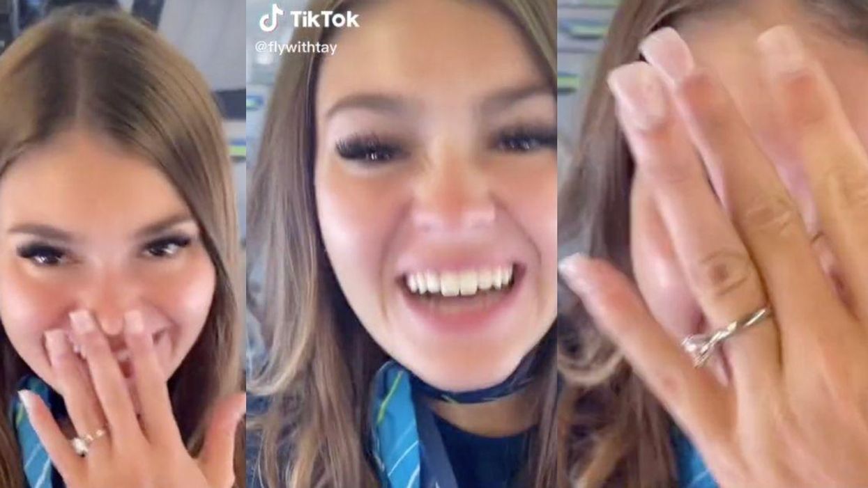 Flight Attendant Shows Off Her Clever Hack To 'Keep The Creeps Away' While She Works