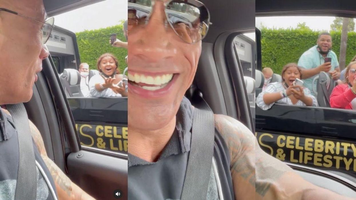 The Rock Sends Tour Bus Into Full Meltdown Mode After Pulling Up Next To Them In Viral Video