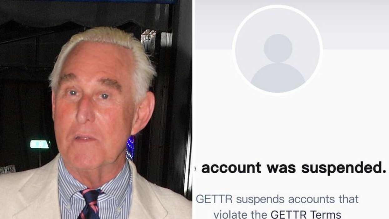 Roger Stone Cries 'Censorship' After Getting Banned from Pro-Trump 'Free Speech' Platform GETTR
