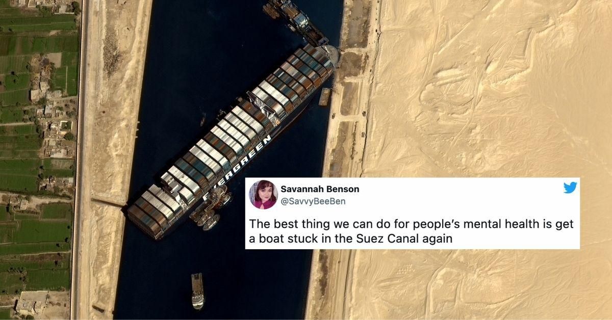 A Boat Briefly Got Stuck In The Suez Canal Yet Again—And People Went Into Full Meltdown Mode