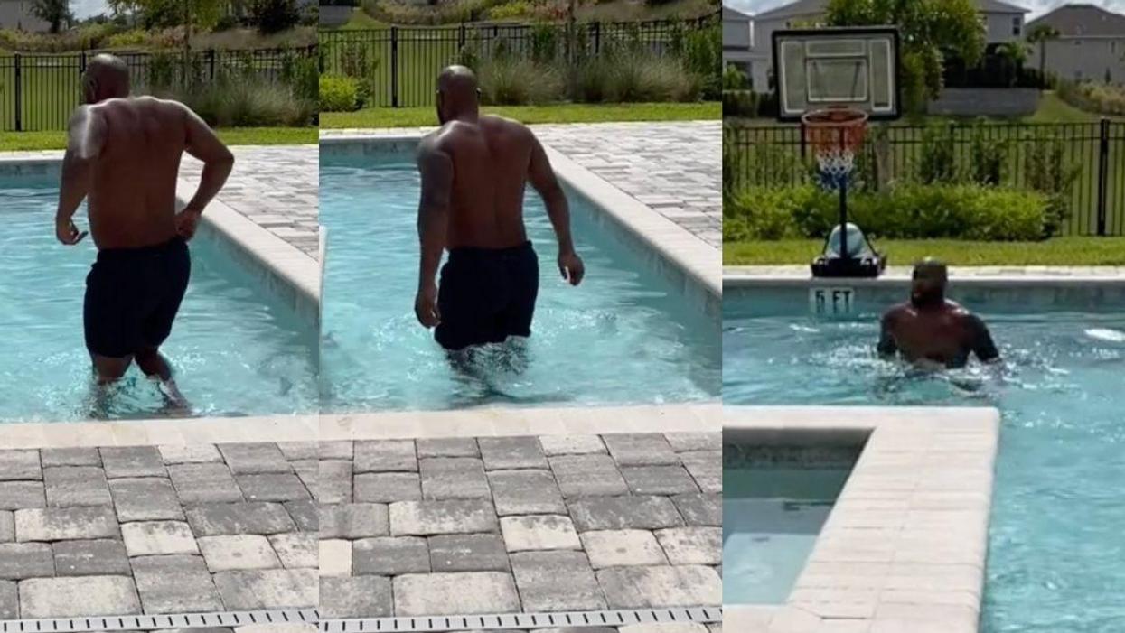 Dad Mortified After His Swimming Trunks Dissolve In Pool Thanks To Wife's Hilariously Evil Prank