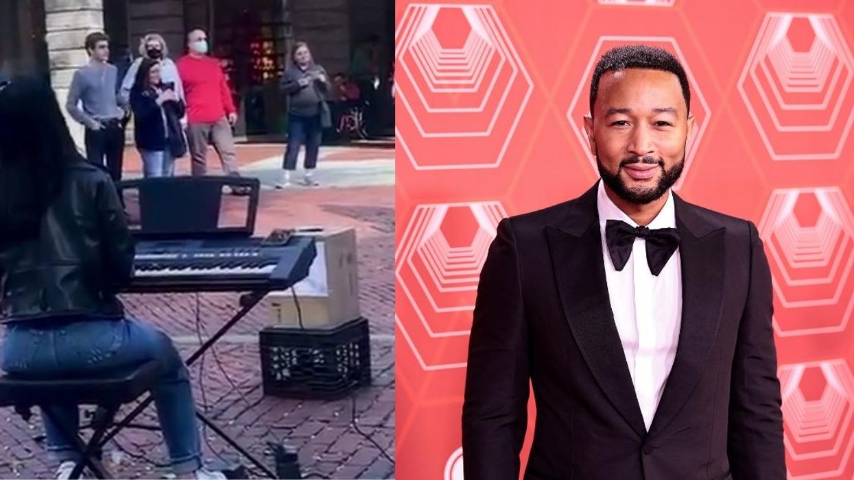 Street Performer Singing John Legend Song Stunned To Realize John Legend Is In The Crowd
