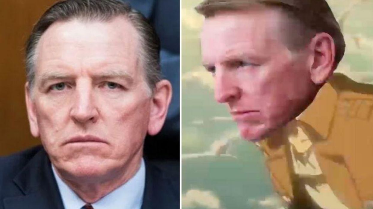 Pro-Trump Rep. Tweets Bonkers Anime Style Video in Which He Battles Against Giant Biden and AOC