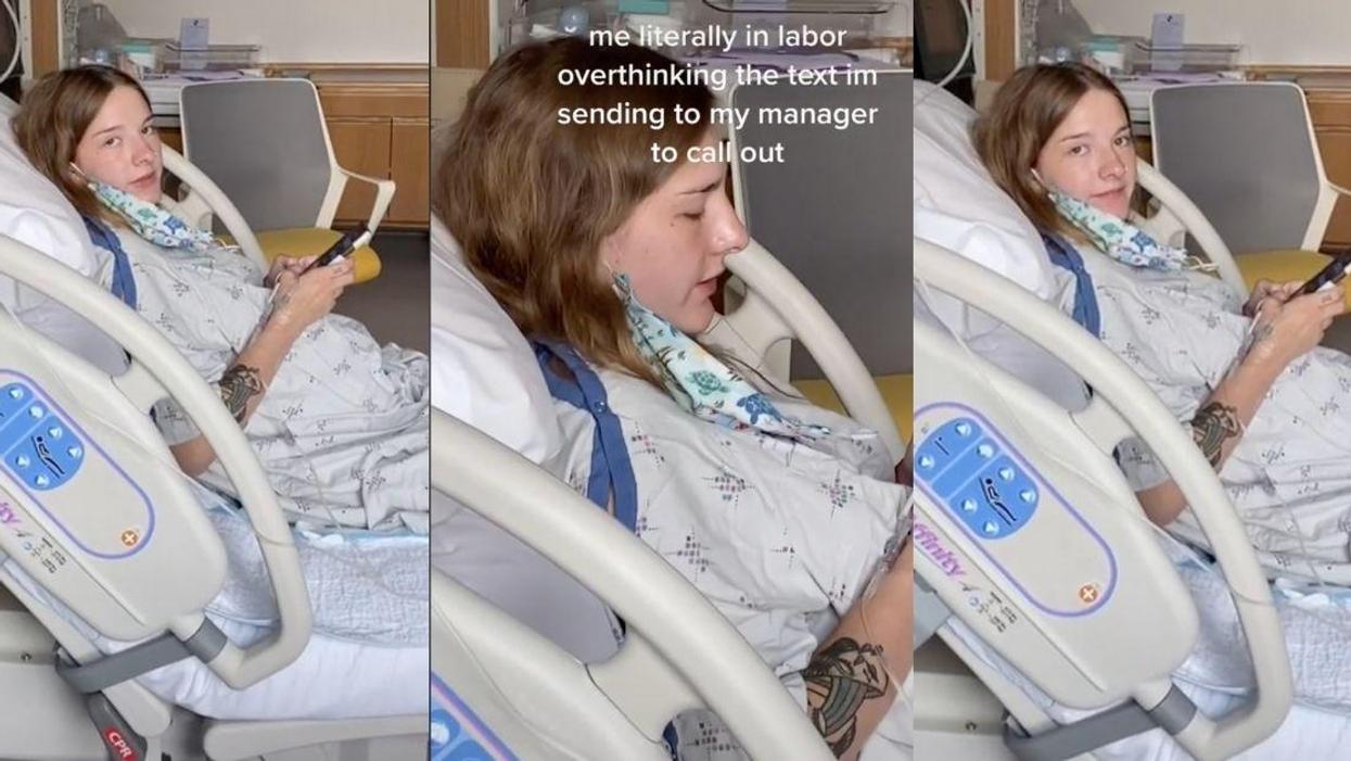 Viral TikTok Of Pregnant Woman In Labor Trying To Explain Why She Isn't Coming To Work Says It All