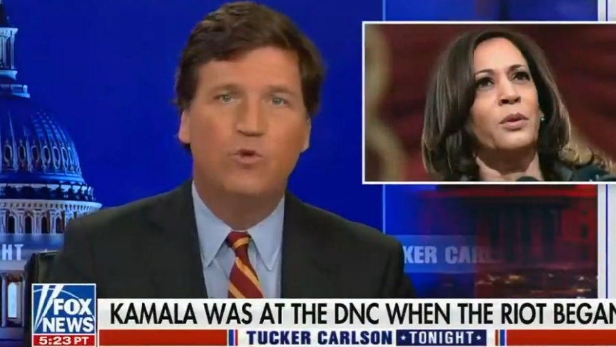 Tucker Carlson Slammed For Suggesting Kamala Harris Planted Pipe Bomb Near DNC Headquarters