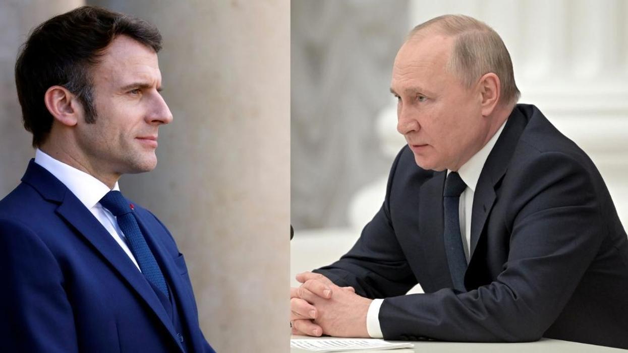 Emmanuel Macron's Dramatic Photos After Phone Call With Putin Become An Instant Viral Meme