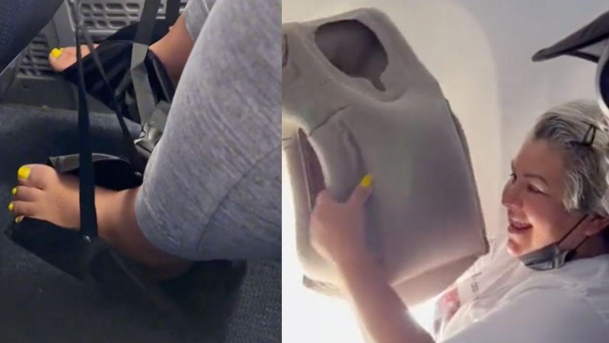 TikToker Sparks Heated Debate With Video Showing How She Relaxes Barefoot On Airplanes