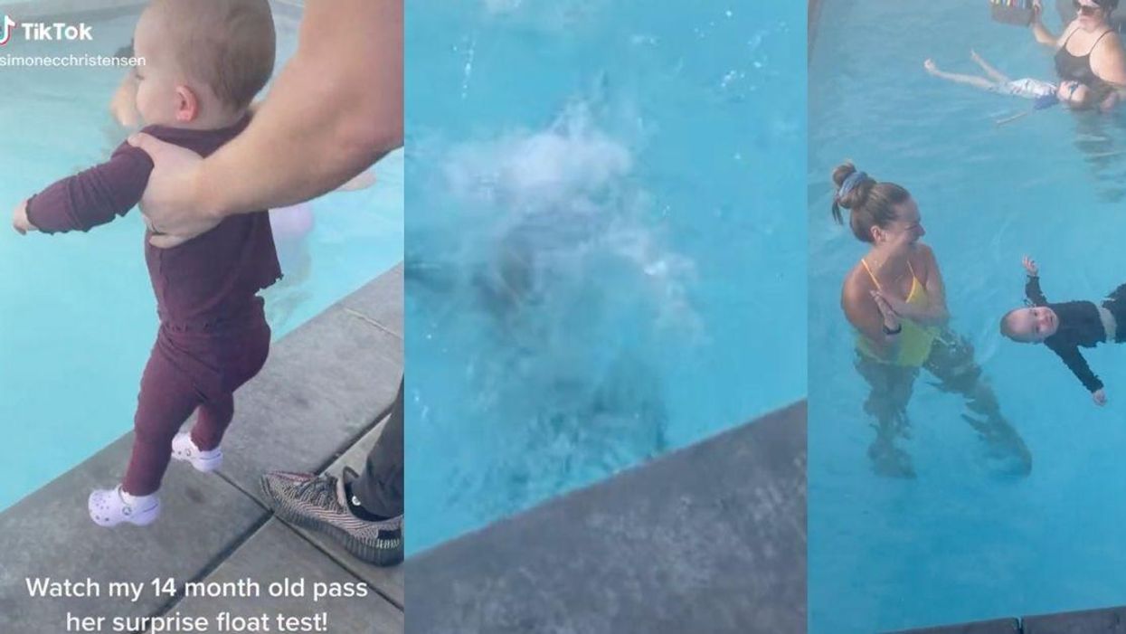 Mom Sparks Debate With Video Of Her 14-Month-Old Baby Passing A 'Surprise Float Test' In Pool