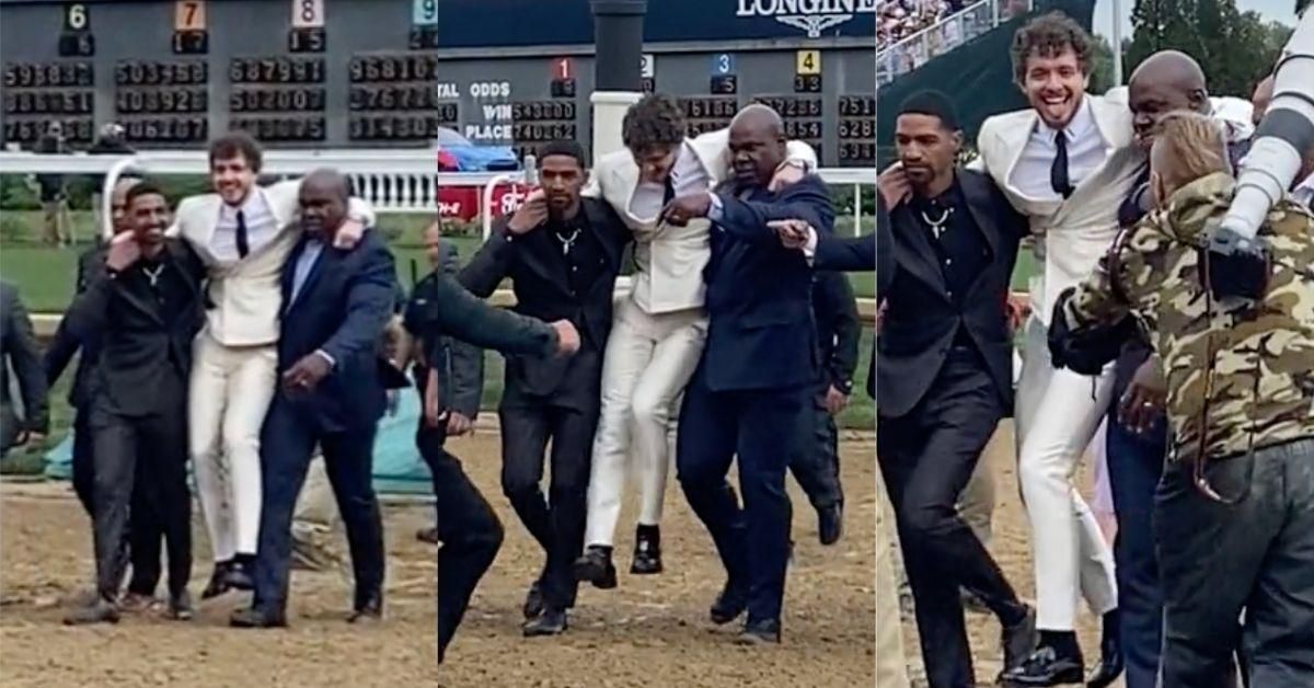 Kentucky Derby Tweets Video Of Black Men Carrying White Rapper Over Muddy Track—And People Are Uncomfortable
