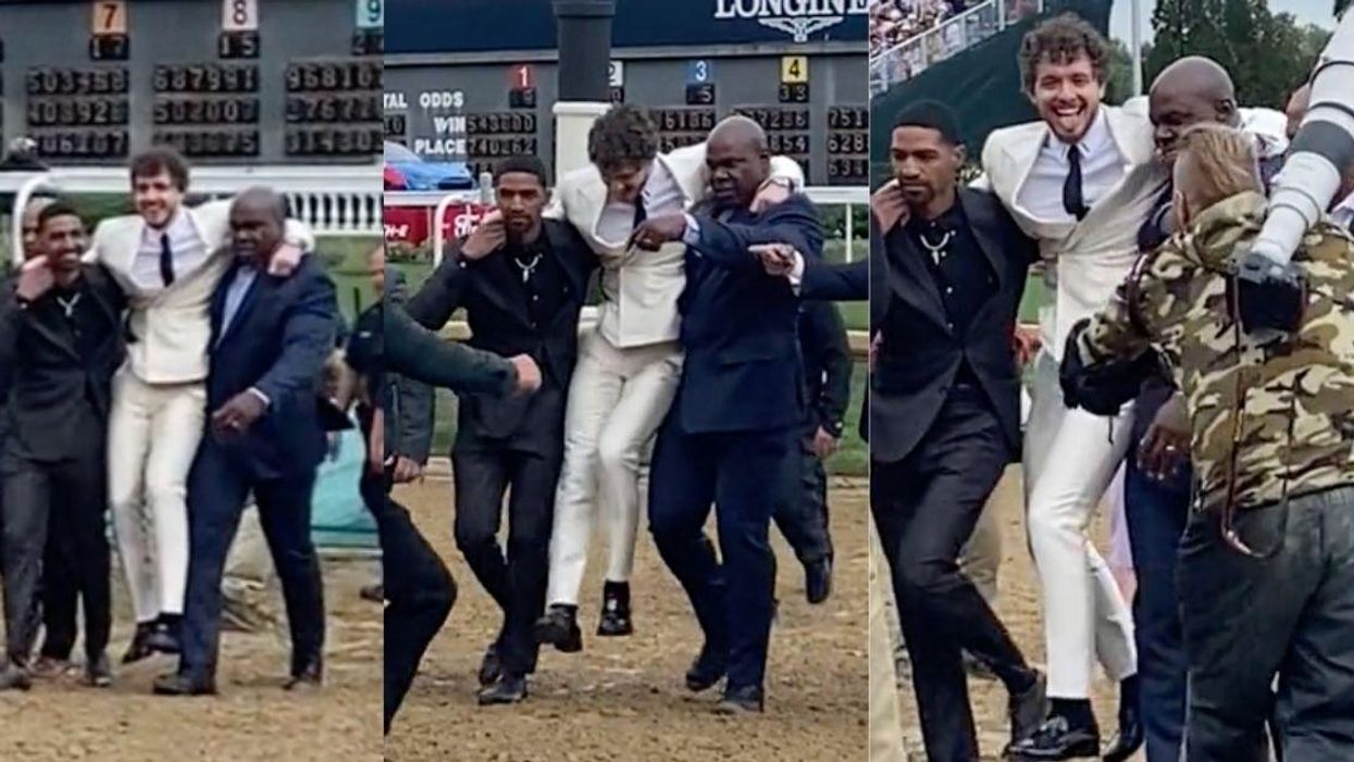 Kentucky Derby Tweets Video Of Black Men Carrying White Rapper Over Muddy Track—And People Are Uncomfortable